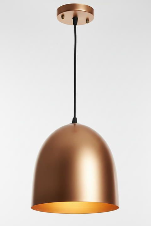 Bronze pendant light on a white background