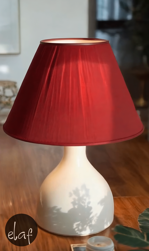 Naomi White maroon Table Lamp