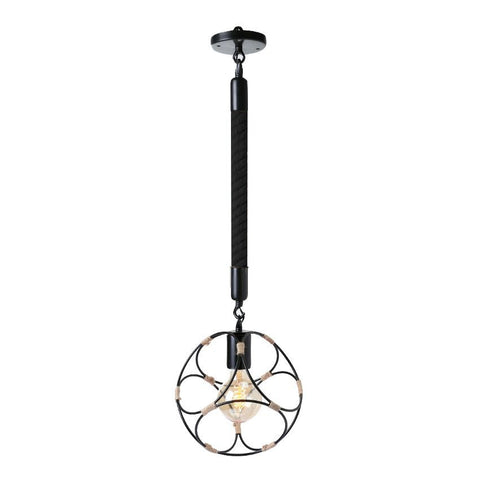 Cube Cage Pendant Light ~Black Rope