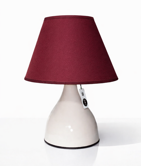 Naomi White Maroon Table Lamp