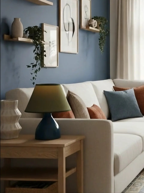 Naomi Blue Olive Table lamp