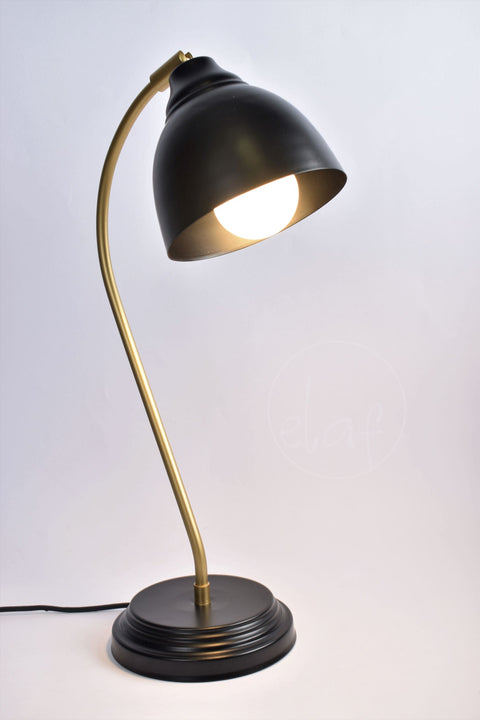 TAJ Black Gold Desk Lamp ~Adjustable Head