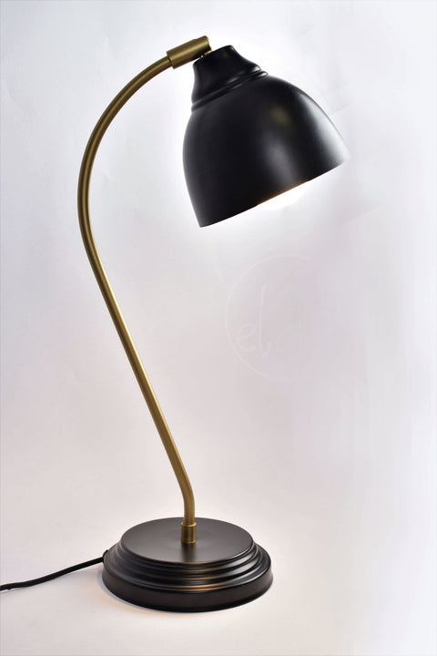 TAJ Black Gold Desk Lamp ~Adjustable Head