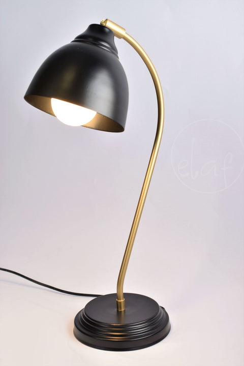 TAJ Black Gold Desk Lamp ~Adjustable Head