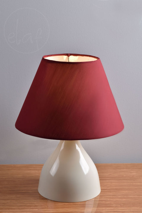 Naomi White maroon Table Lamp