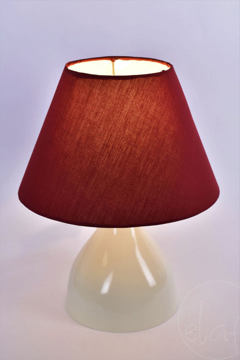 Naomi White maroon Table Lamp