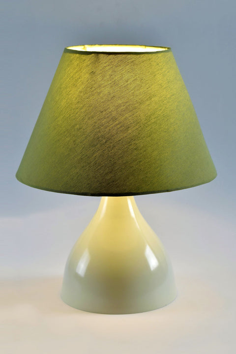 Naomi White olive Table lamp