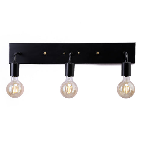 Arren Black 3-Bulbs Wall Scone