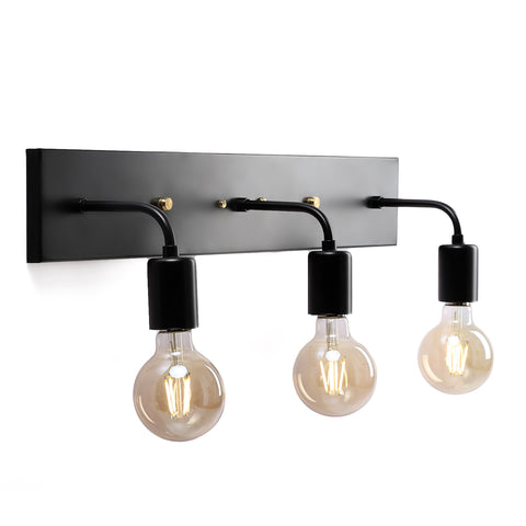 Arren Black 3-Bulbs Wall Scone