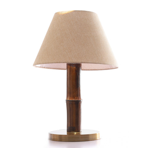 Asia Bamboo Table Lamp~ Beige chapeau