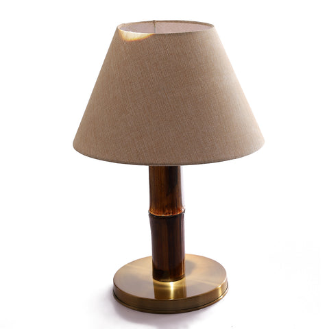 Asia Bamboo Table Lamp~ Beige chapeau