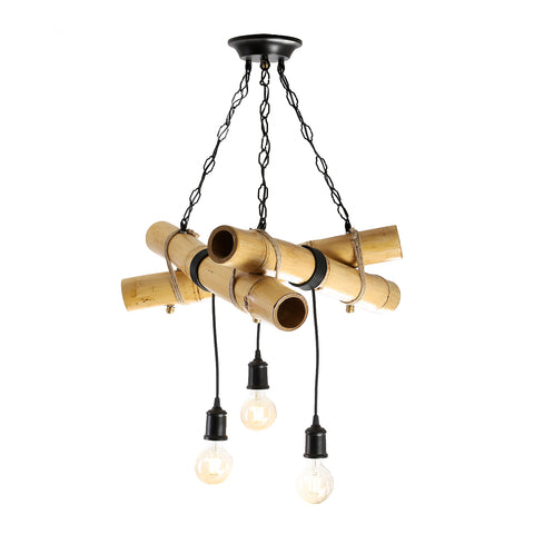 Trigono Bamboo 3 Bulbs Chandelier~ Natural Color