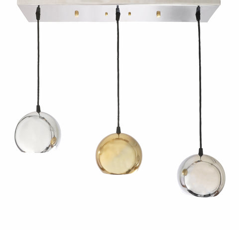 Globo Rectangular 3 Bulbs Chandelier