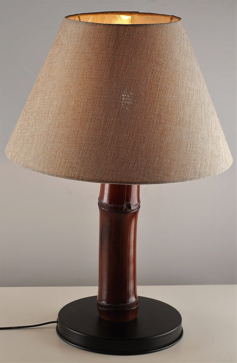 Asia Bamboo Table Lamp~ Beige chapeau