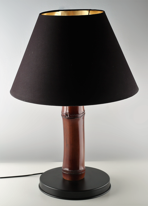 Asia Bamboo Table Lamp ~ Black Shade